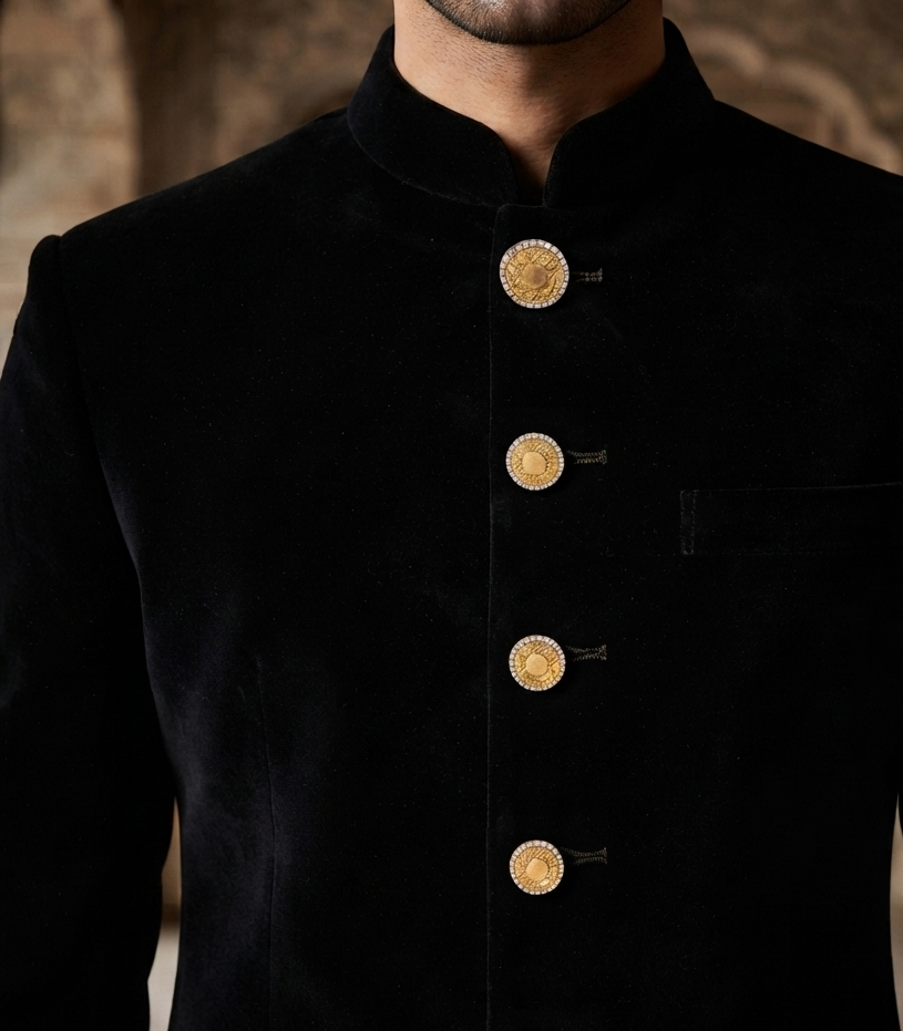 KALANI GOLD PLATED  KUNDAN BUTTON
