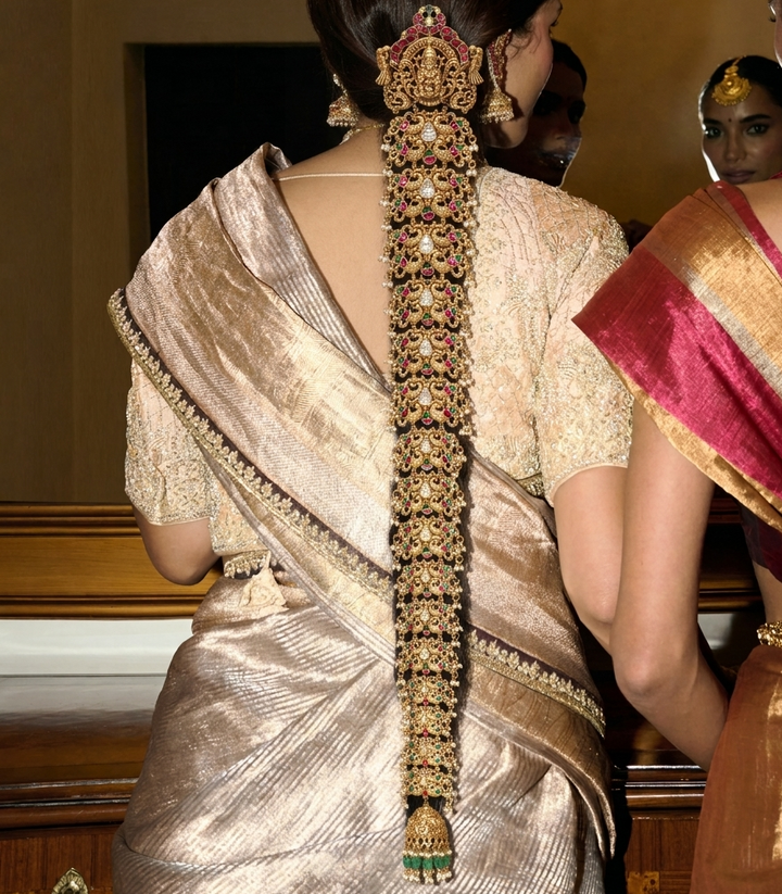 NITARA RED & GREEN GOLD PLATED CHOTI