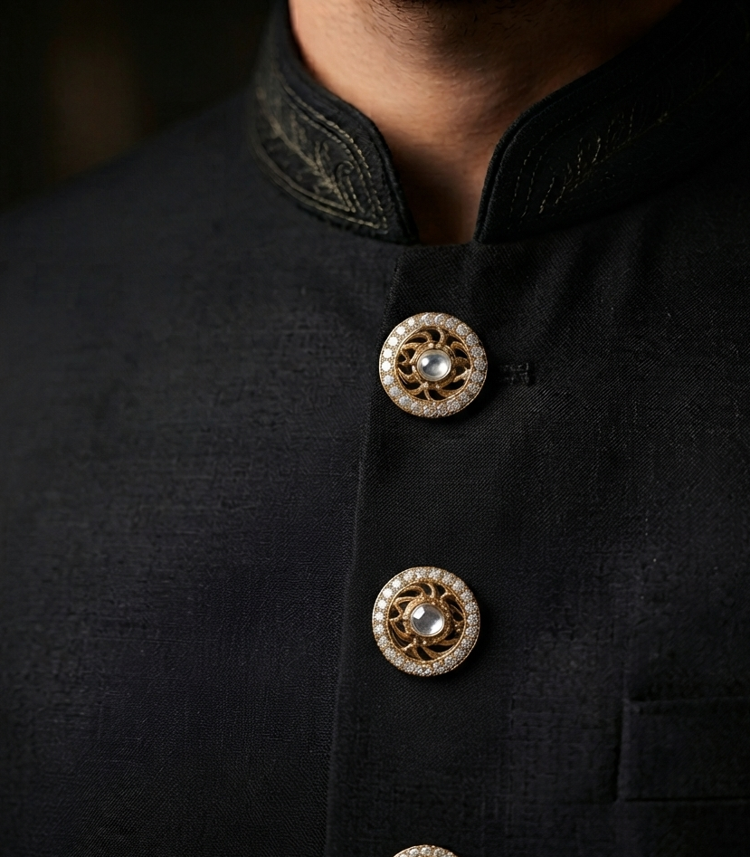 ANMARA GOLD PLATED  POLKI BUTTON
