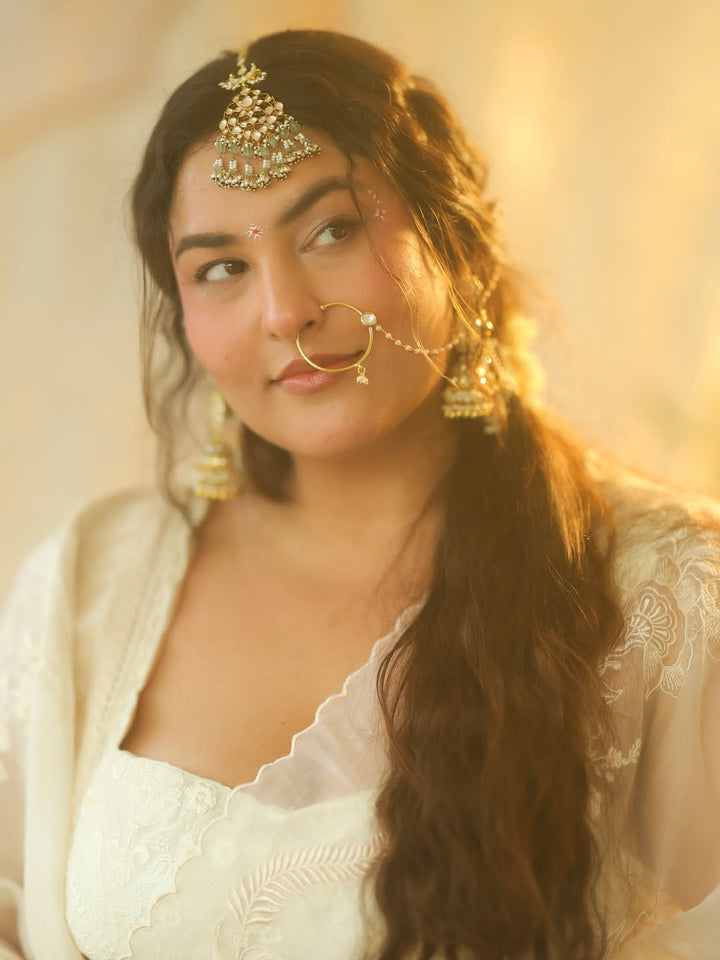 ALKA RED & GREEN  KUNDAN TIKA