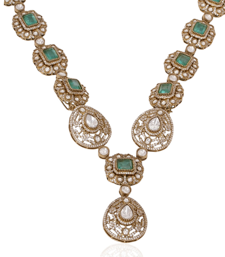 VARSHA MINT POLKI NECKLACES