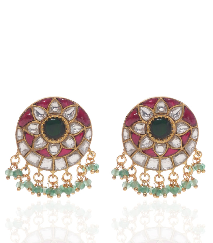 AMISHA PINK KUNDAN STUD