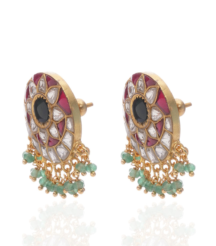 AMISHA PINK KUNDAN STUD