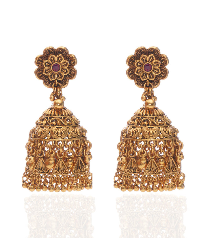 PALAVI GOLD PLATED KUNDAN JHUMKA