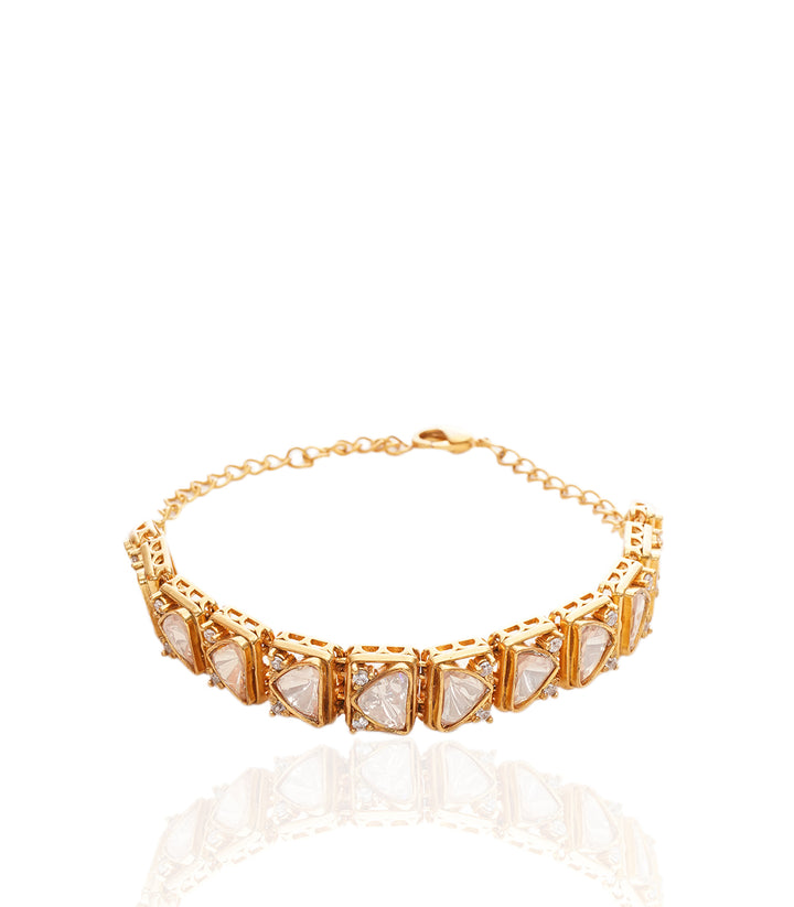 JANVI GOLD PLATED POLKI BRACELET