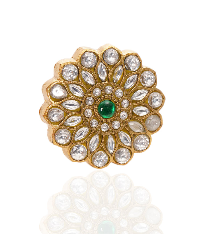 GEETA GREEN KUNDAN RING