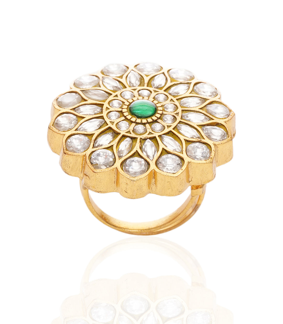 GEETA GREEN KUNDAN RING