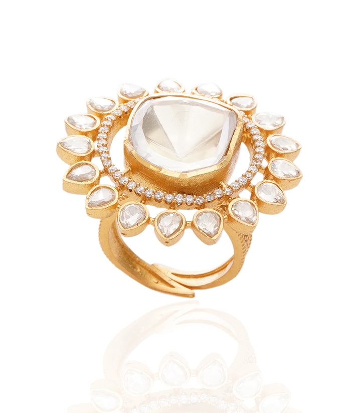 KANAK WHITE POLKI RING