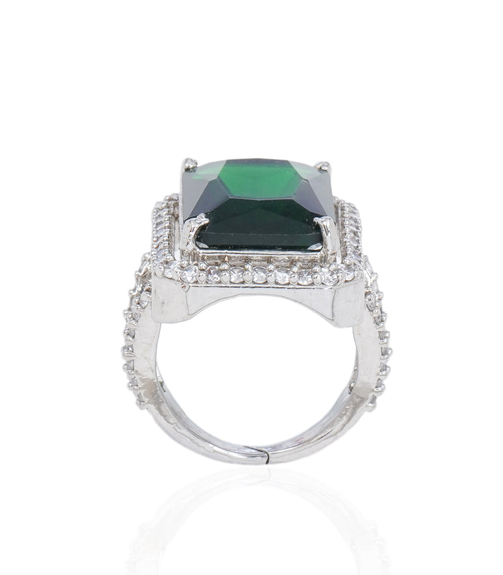 RIKEE SILVER FINISH ZIRCON RING
