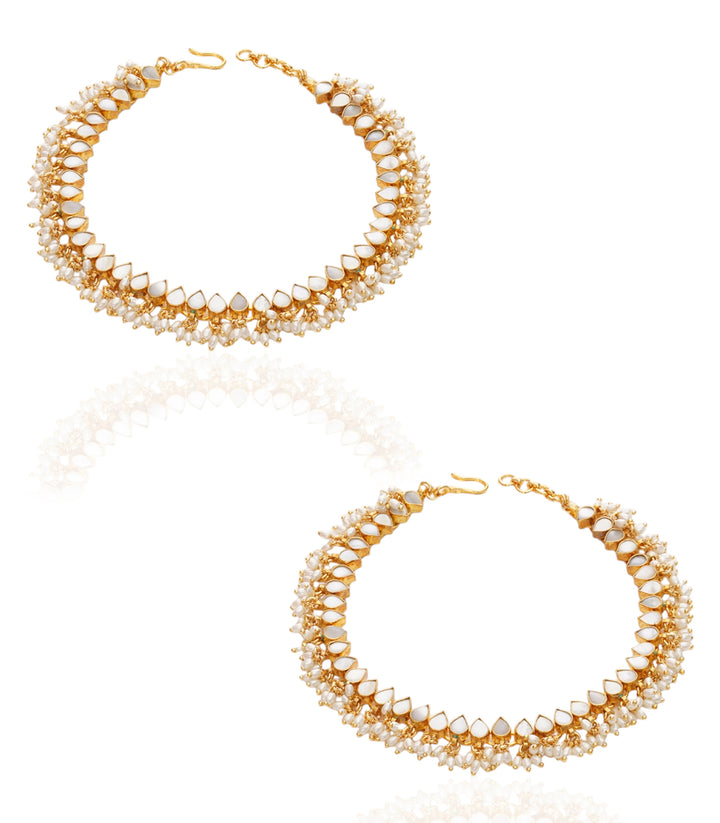 NAVYA GOLD PLATED  KUNDAN ANKLET