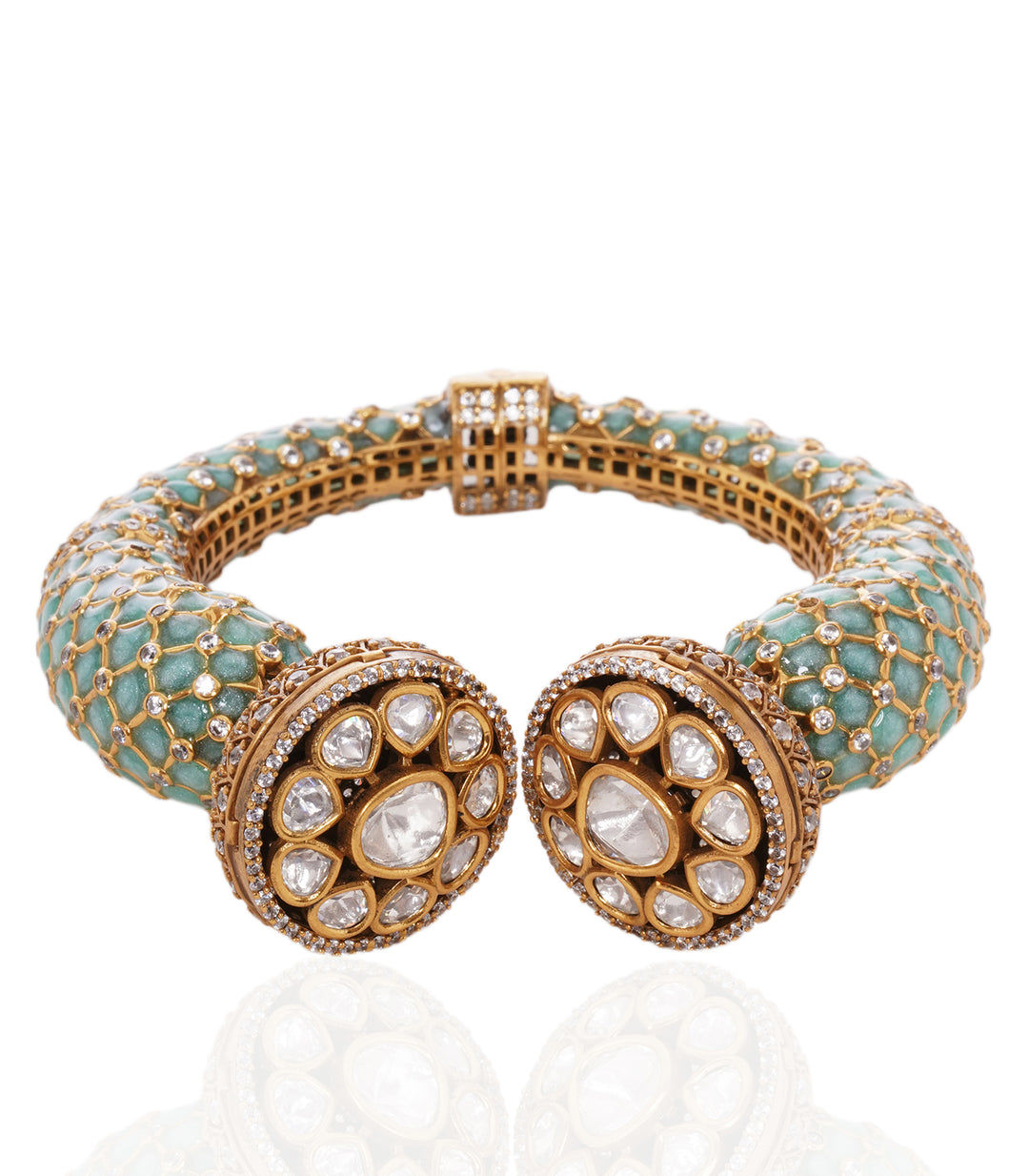 MIHIKA MINT POLKI BANGLES