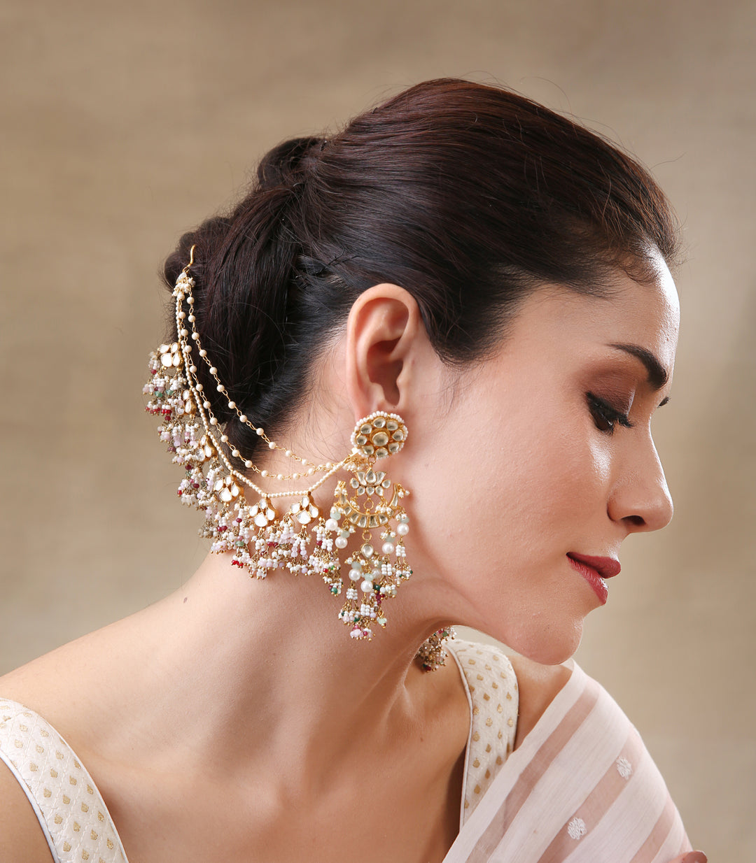 DITYA MULTI COLOUR KUNDAN EARCHAIN