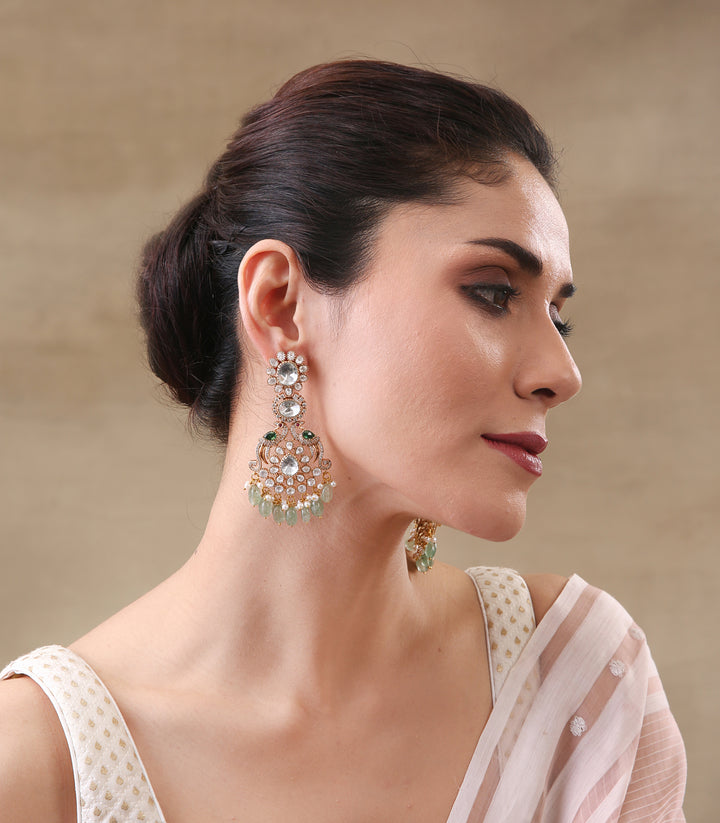 VINISHA GREEN POLKI EARRING