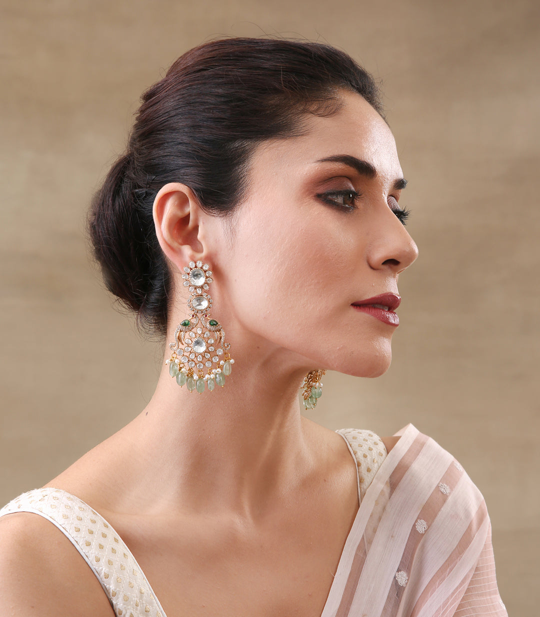 VINISHA GREEN POLKI EARRING