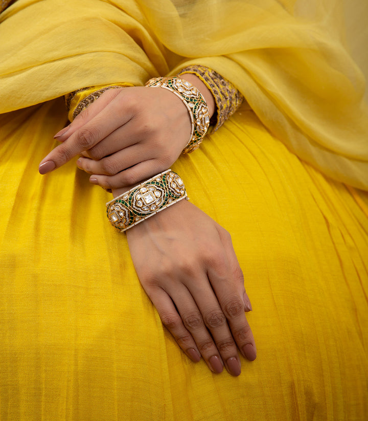 NANDITA GREEN POLKI BANGLES