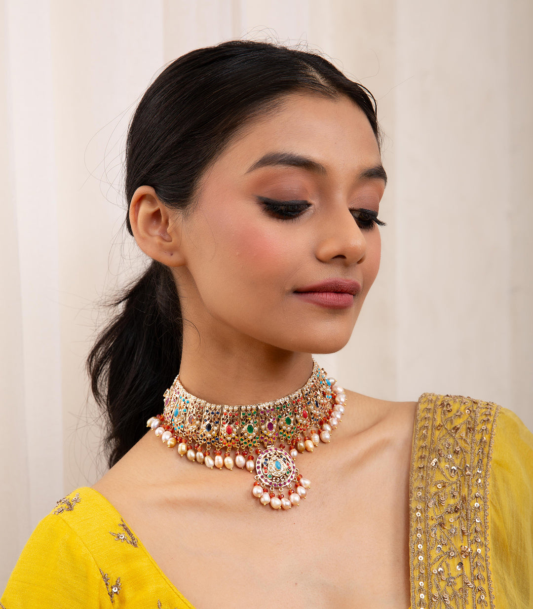 VINISHA NAVTARAN SADAKARI NECKLACE SET