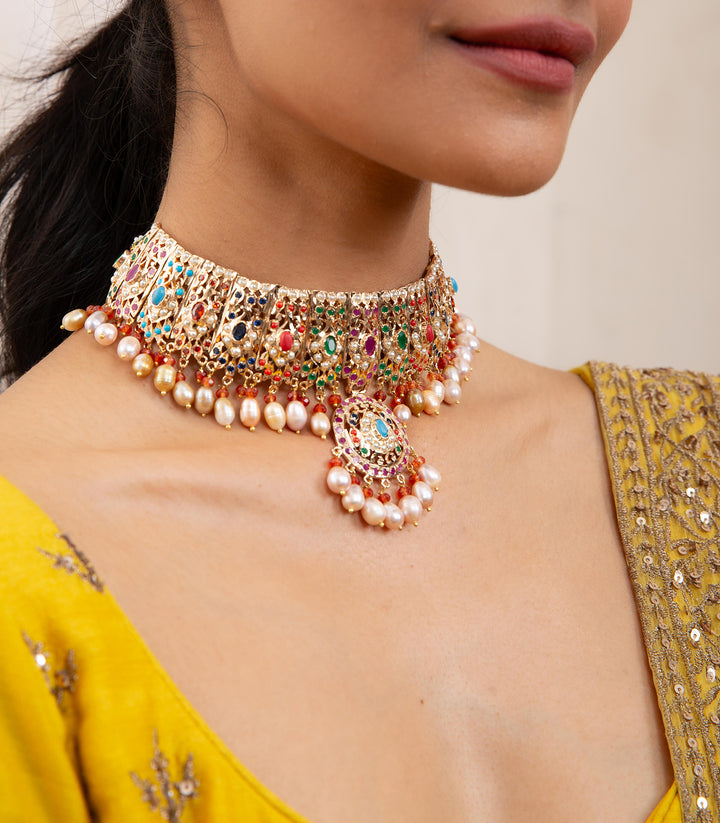 VINISHA NAVTARAN SADAKARI NECKLACE SET