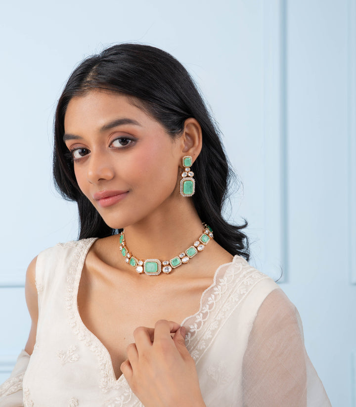 KRUTTIKA MINT KUNDAN NECKLACE SET