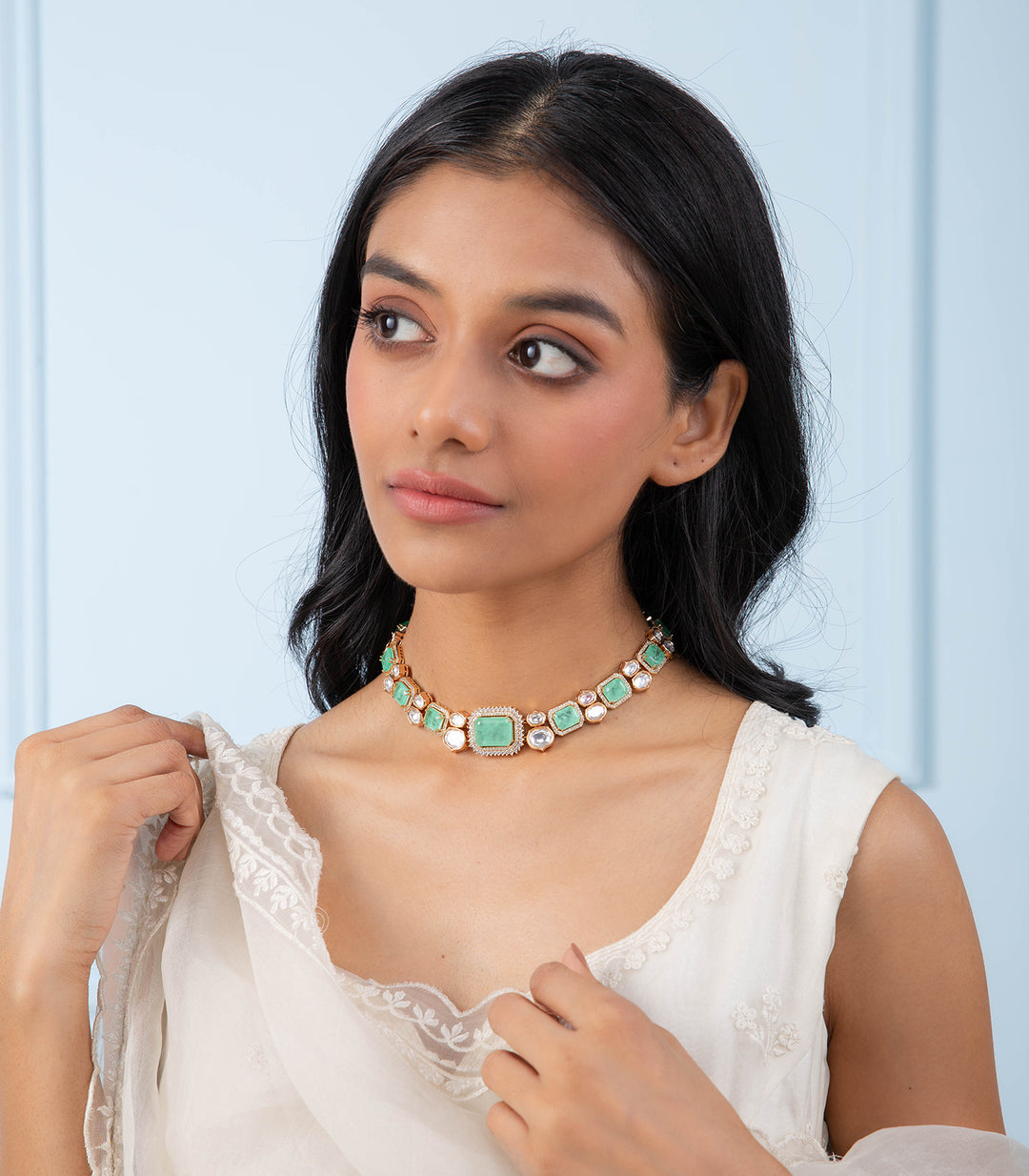 KRUTTIKA MINT KUNDAN NECKLACE SET