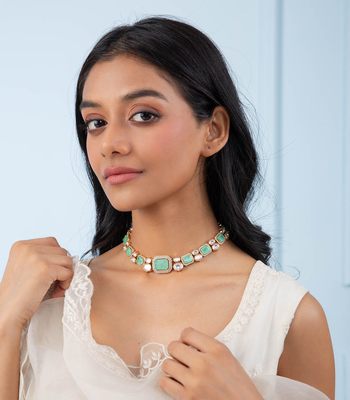 KRUTTIKA MINT KUNDAN NECKLACE SET