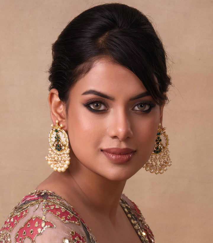 AADYA GREEN KUNDAN EARRING