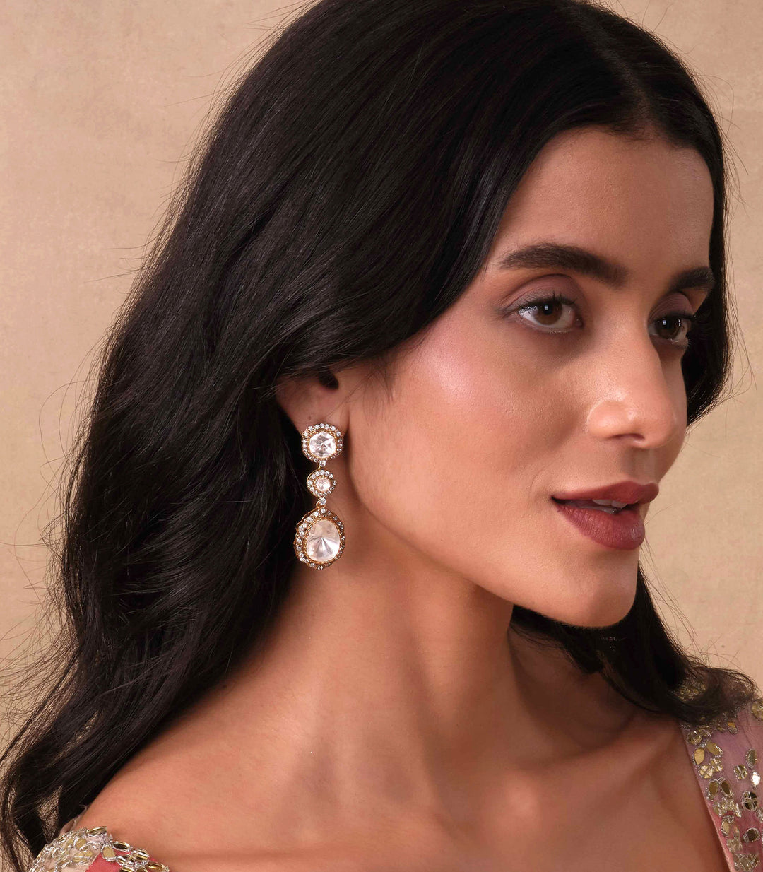 SADHVI GOLD PLATED MOISSANITE EARRING