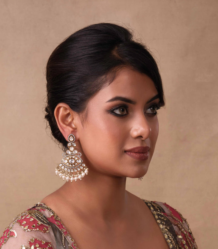SADHIKA ANTIQUE FINISH POLKI EARRING