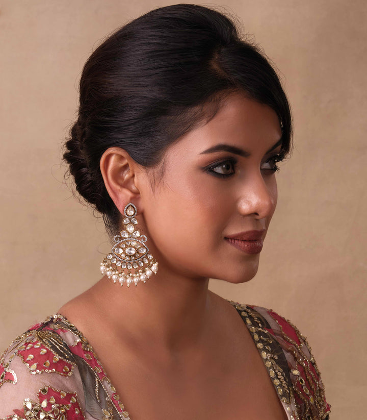 SADHIKA ANTIQUE FINISH POLKI EARRING