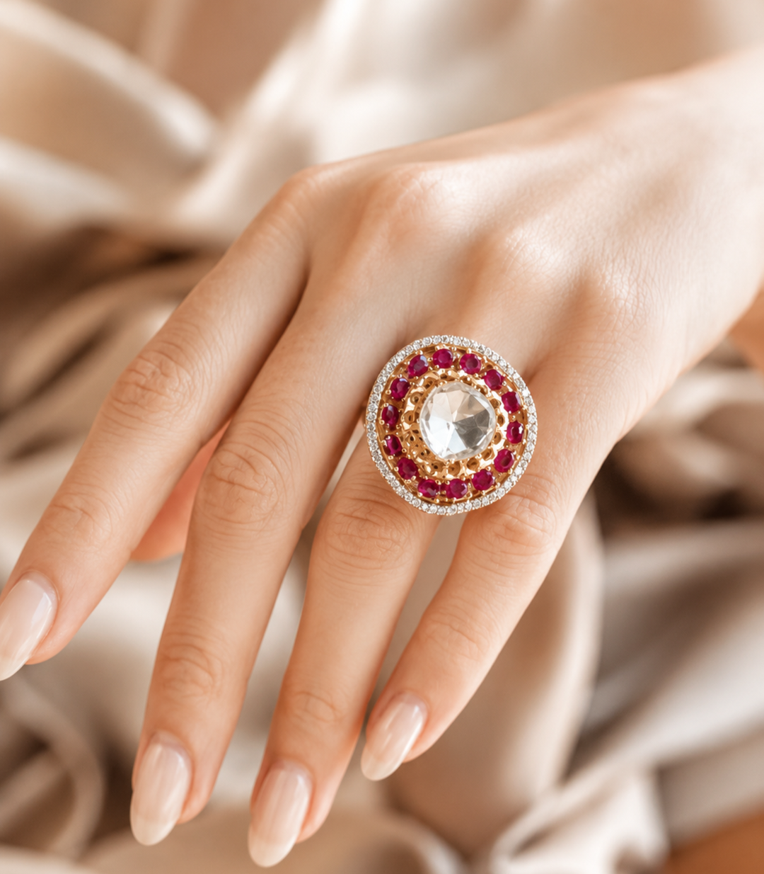 BHARGAVI RUBY MOISSANITE RING
