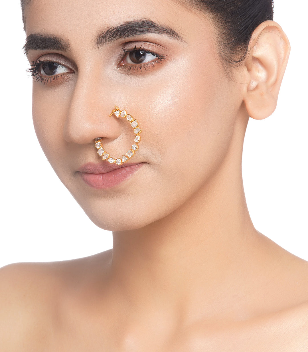 GOLD PLATED CUBIC ZIRCOINIA NOSERING