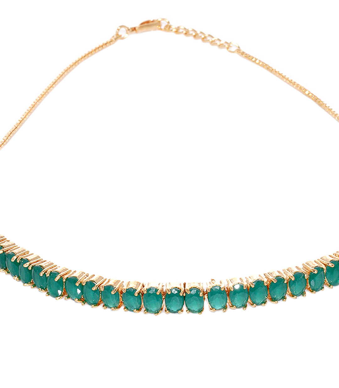 SMALL SINGLE LINE GREEN NECKLACE SET