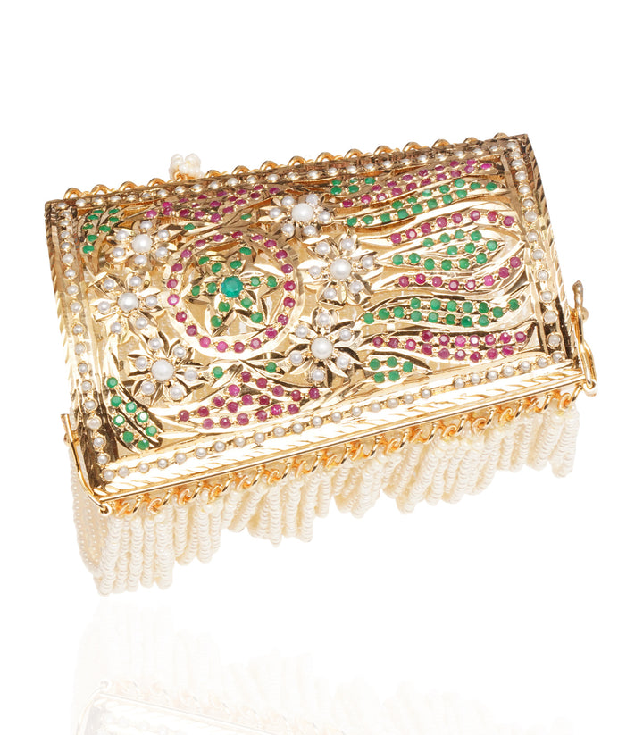GOLD PLATED RED & GREEN JADAU BRECELETS