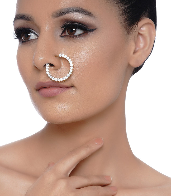 GOLD PLATED ZIRCON NOSE RING