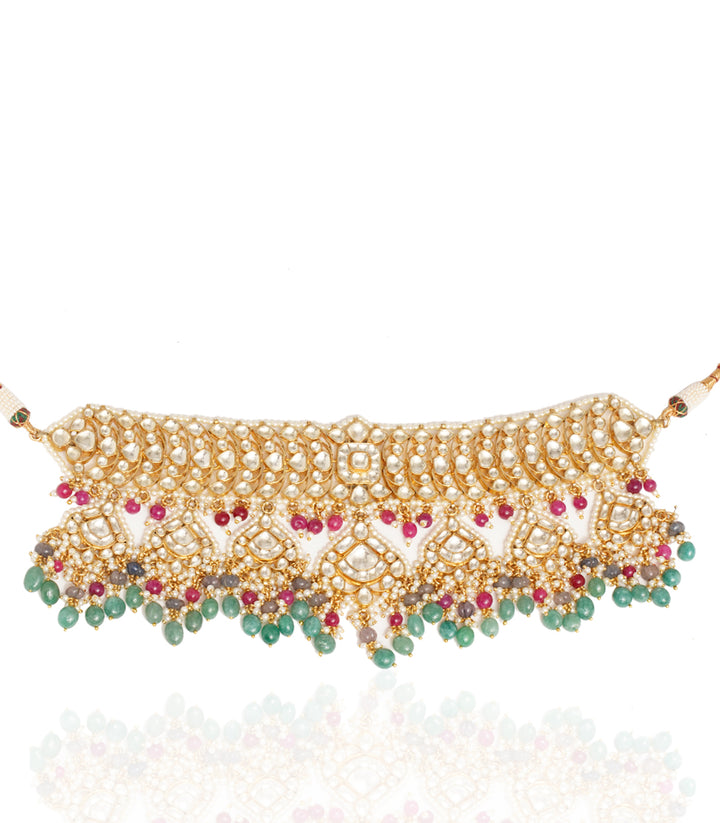 DHRITI  RED & GREEN NECKLACE SET